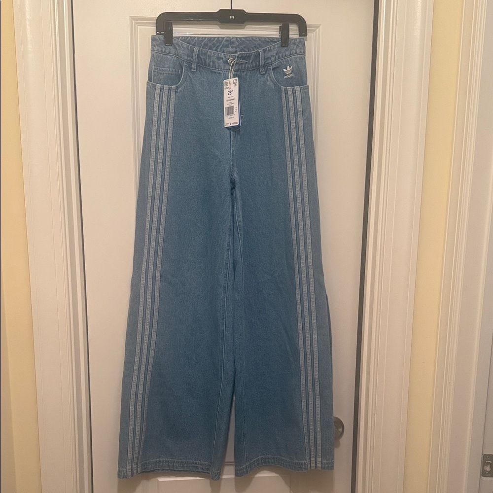 Adidas Women's Denim Blue Flare Jeans